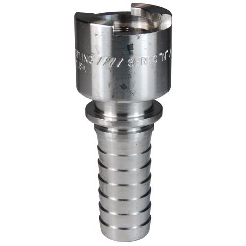 4NS6-S 303 Stainless Steel Dix-Lock™ N-Series Bowes Interchange Coupler Standard Hose Barb